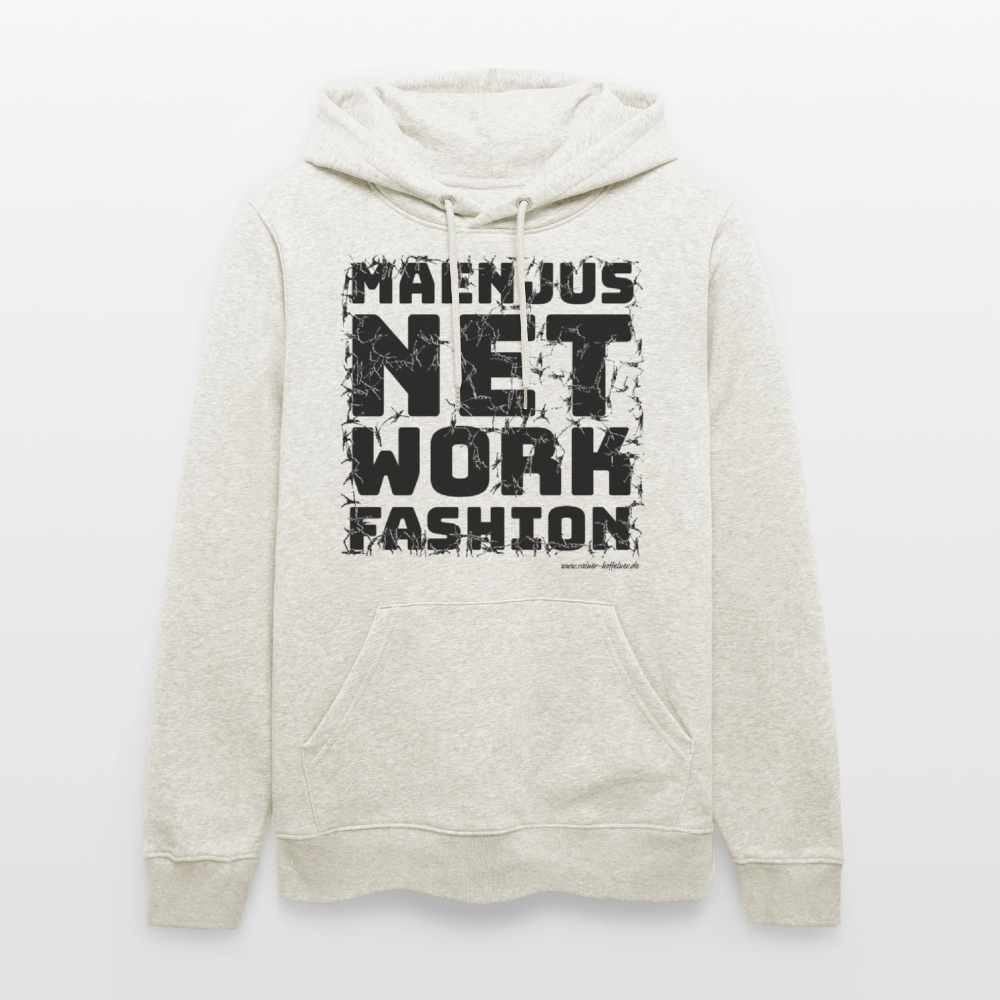 Unisex Bio-Hoodie mit MAENJUS NETWORK FASHION PRINT - Beige meliert