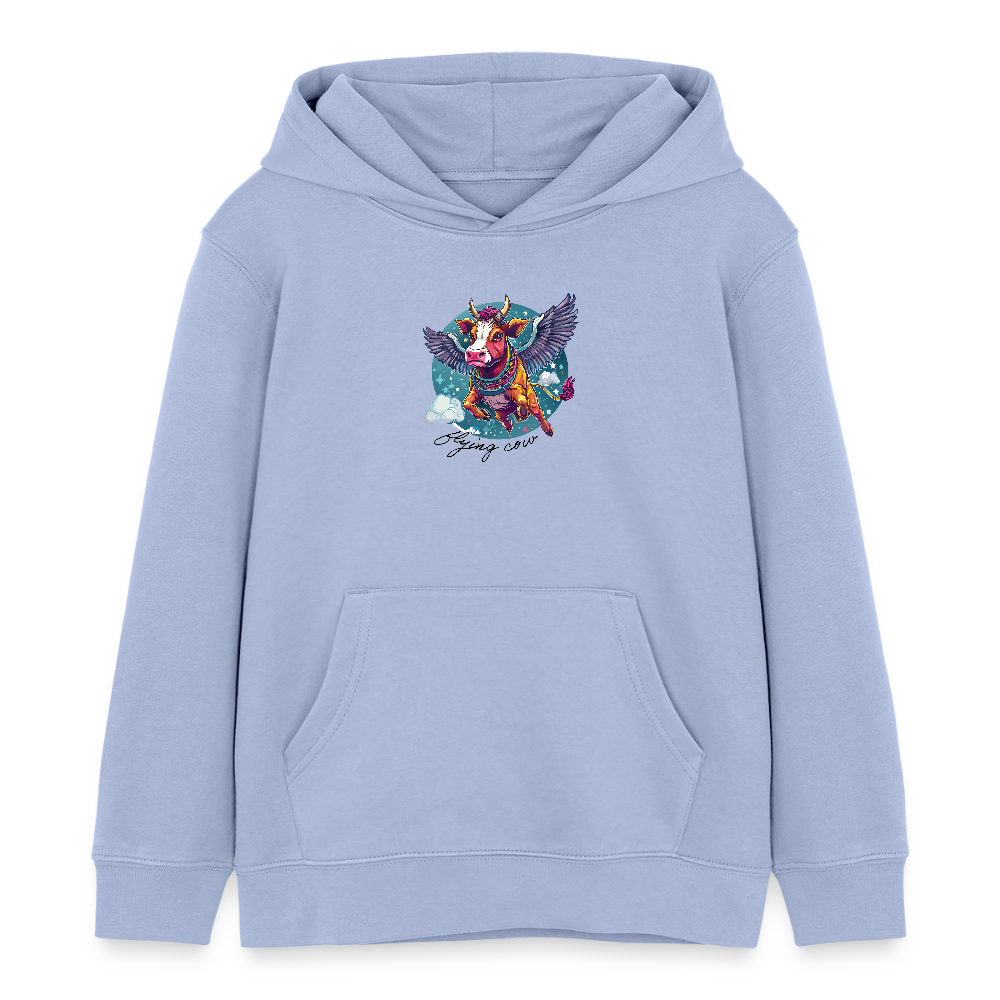 MNJS KIDS Bio-Hoodie mit FLYING COW PRINT - Sky