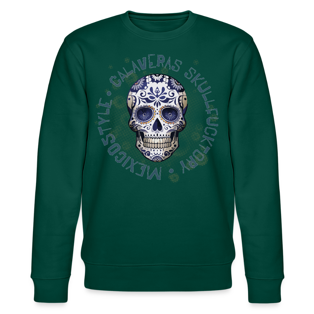 Unisex Bio-Sweatshirt mit CALAVERAS SKULL PRINT - Forest