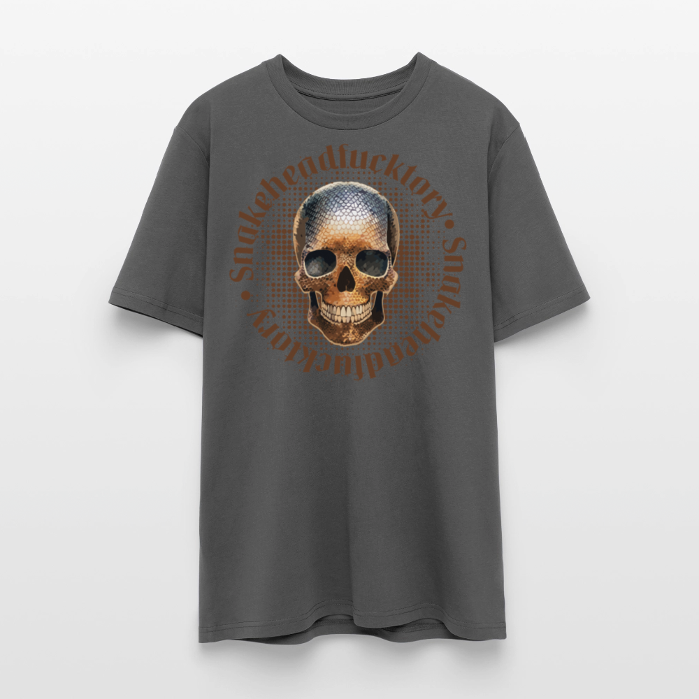 Unisex Bio-T-Shirt mit SNAKEHEAD SKULL PRINT Vorderseite - Anthrazit