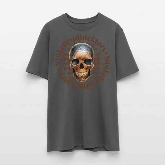 Unisex Bio-T-Shirt mit SNAKEHEAD SKULL PRINT Vorderseite - Anthrazit