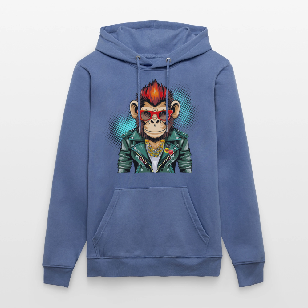 Unisex Hoodie mit MONKEY PRINT - Blau