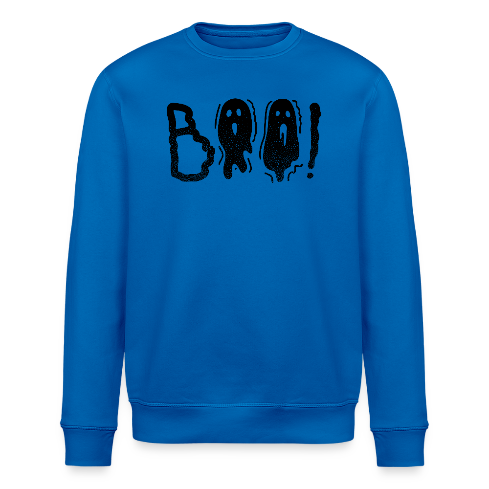 Unisex Bio-Sweatshirt mit BOO! PRINT - Königsblau