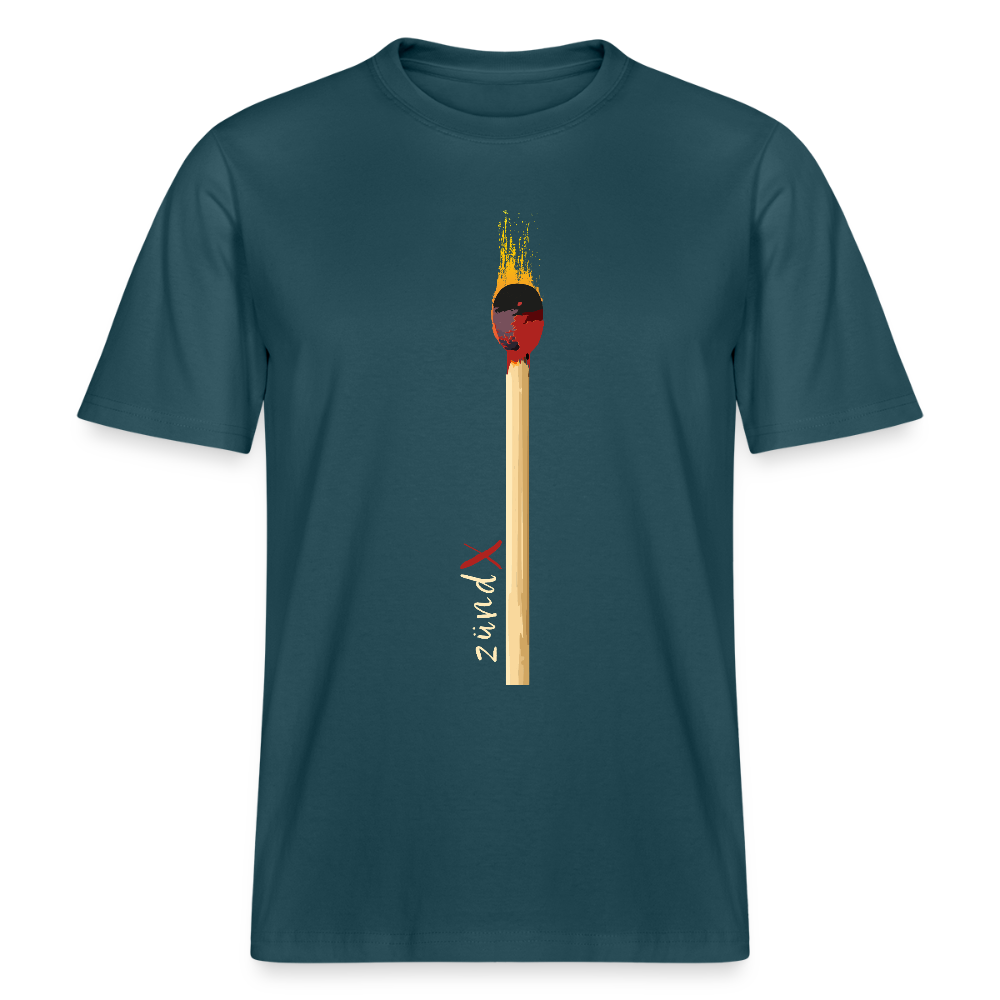 Unisex Bio-T-Shirt mit zündX PRINT - Dunkles Petrol