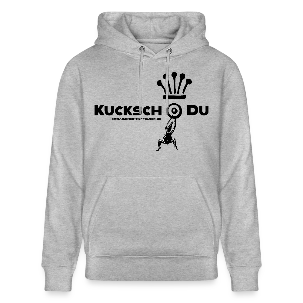 Unisex Hoodie mit KUCKSCH DU PRINT - Grau meliert