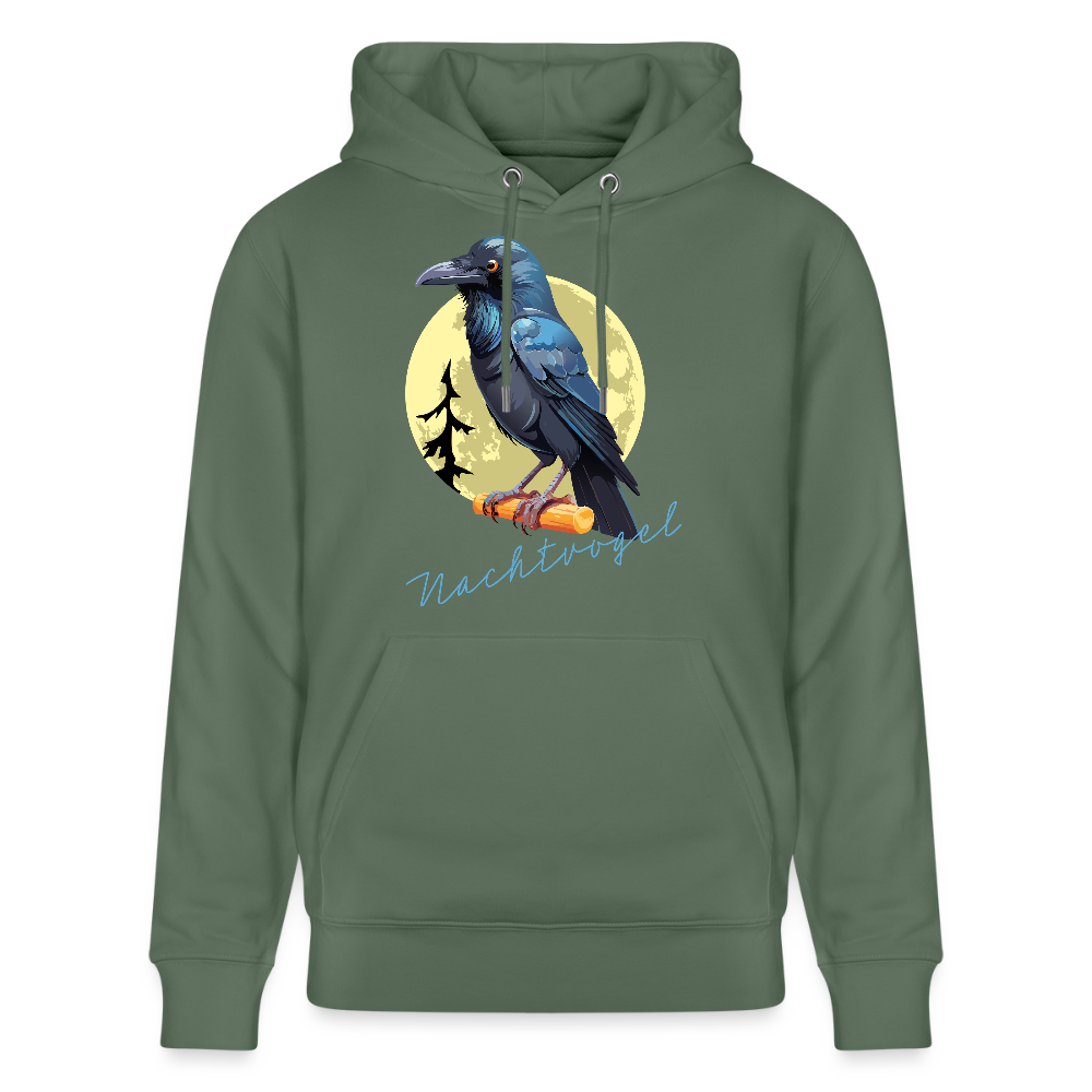 Unisex Hoodie mit NACHTVOGEL PRINT - Tanngrün