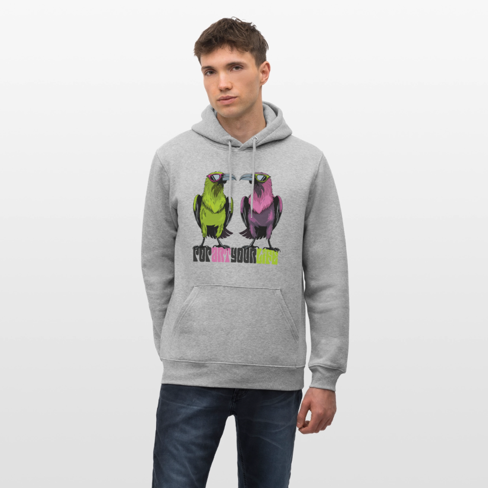Unisex Hoodie mit POPART YOUR LIFE PRINT - Grau meliert