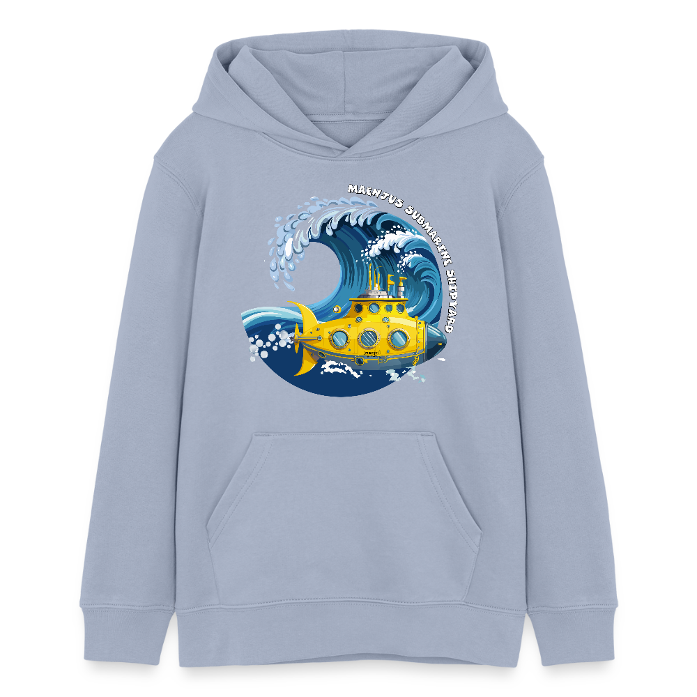 Teens Bio-Hoodie mit MAENJUS SUBMARINE SHIPYARD PRINT - Lavendel-Violett