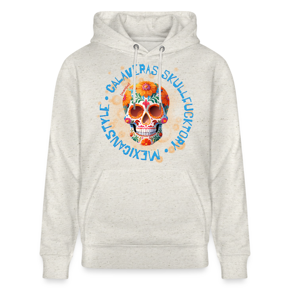 Unisex Hoodie mit CALAVERAS MEXICANSTYLE PRINT - Beige meliert