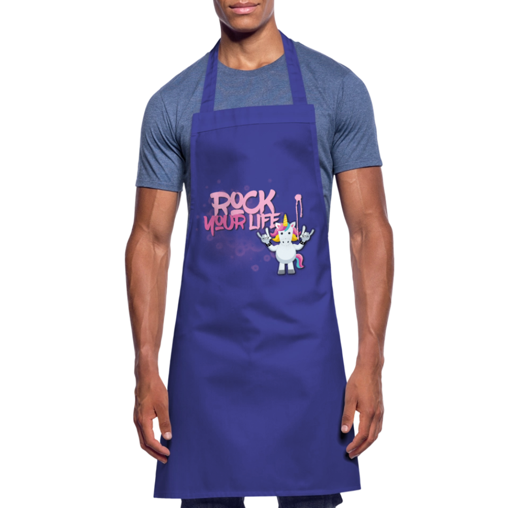 Kochschürze mit ROCK YOUR LIFE PRINT - Royalblau