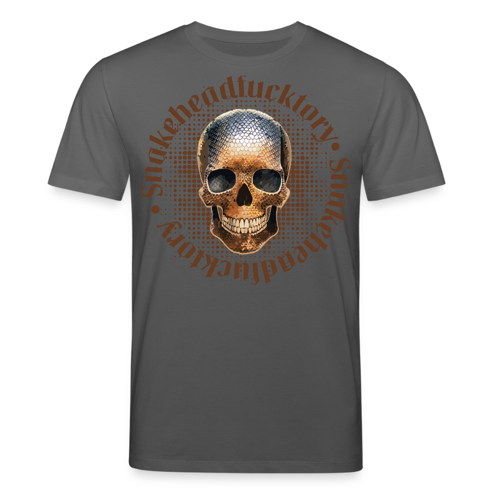 Unisex Bio-T-Shirt mit SNAKEHEAD SKULL PRINT Vorderseite - Anthrazit