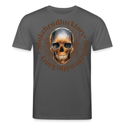 Unisex Bio-T-Shirt mit SNAKEHEAD SKULL PRINT Vorderseite - Anthrazit