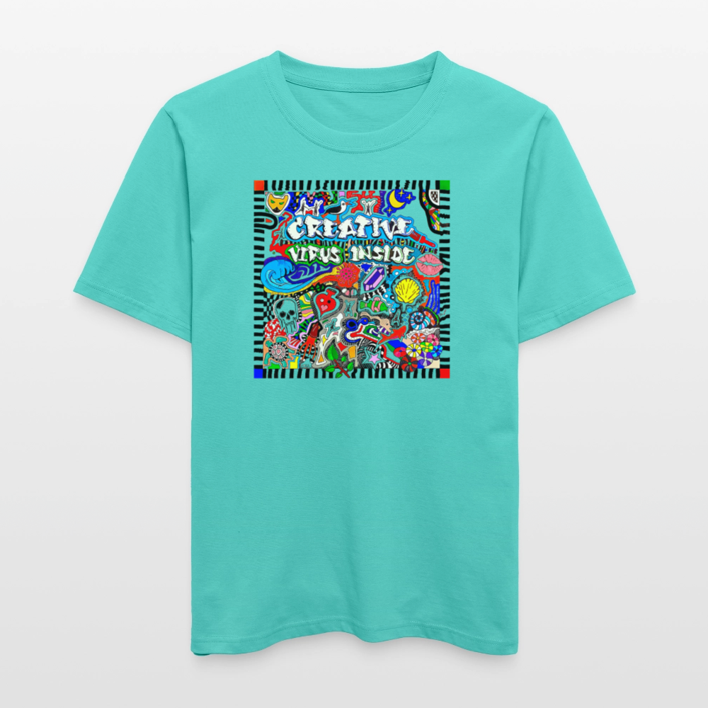 Unisex Bio-T-Shirt mit CREATIVE VIRUS INSIDE PRINT - Poolblau