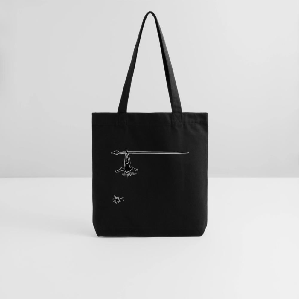 Recycelter Heavyweight Stoffbeutel mit TUSCHEMÄNNCHEN PRINT - Schwarz