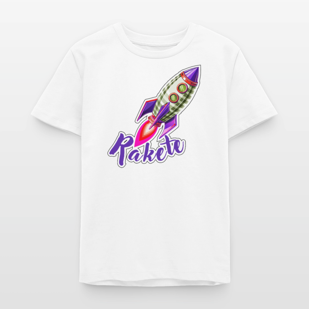 MNJS TEENS Bio T-Shirt mit RAKETE PRINT - Weiß