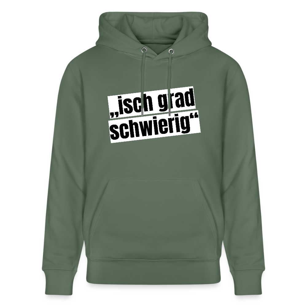 Unisex Hoodie mit ISCH GRAD SCHWIERIG PRINT - Tanngrün