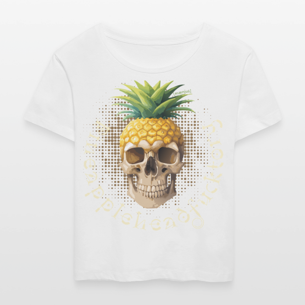Frauen T-Shirt mit PINEAPPLE SKULL PRINT - Weiß