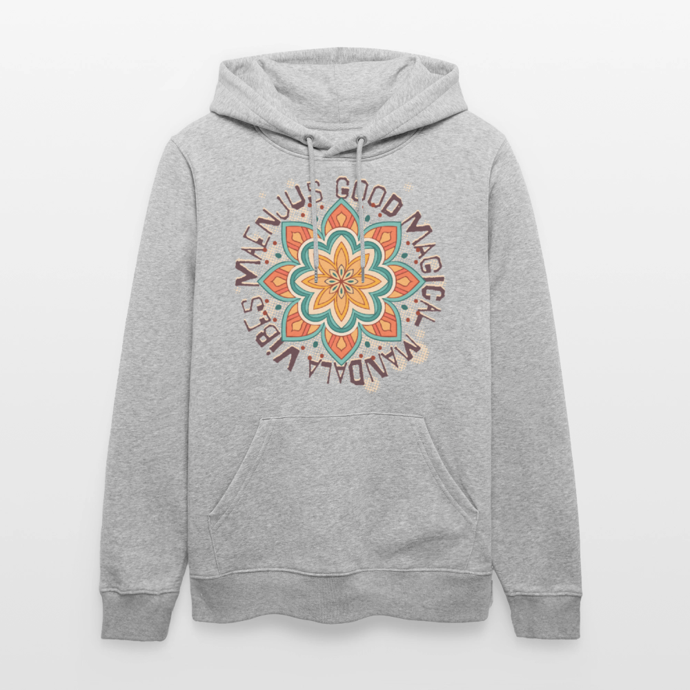 Unisex Bio-Hoodie mit MANDALA VIBES PRINT - Grau meliert