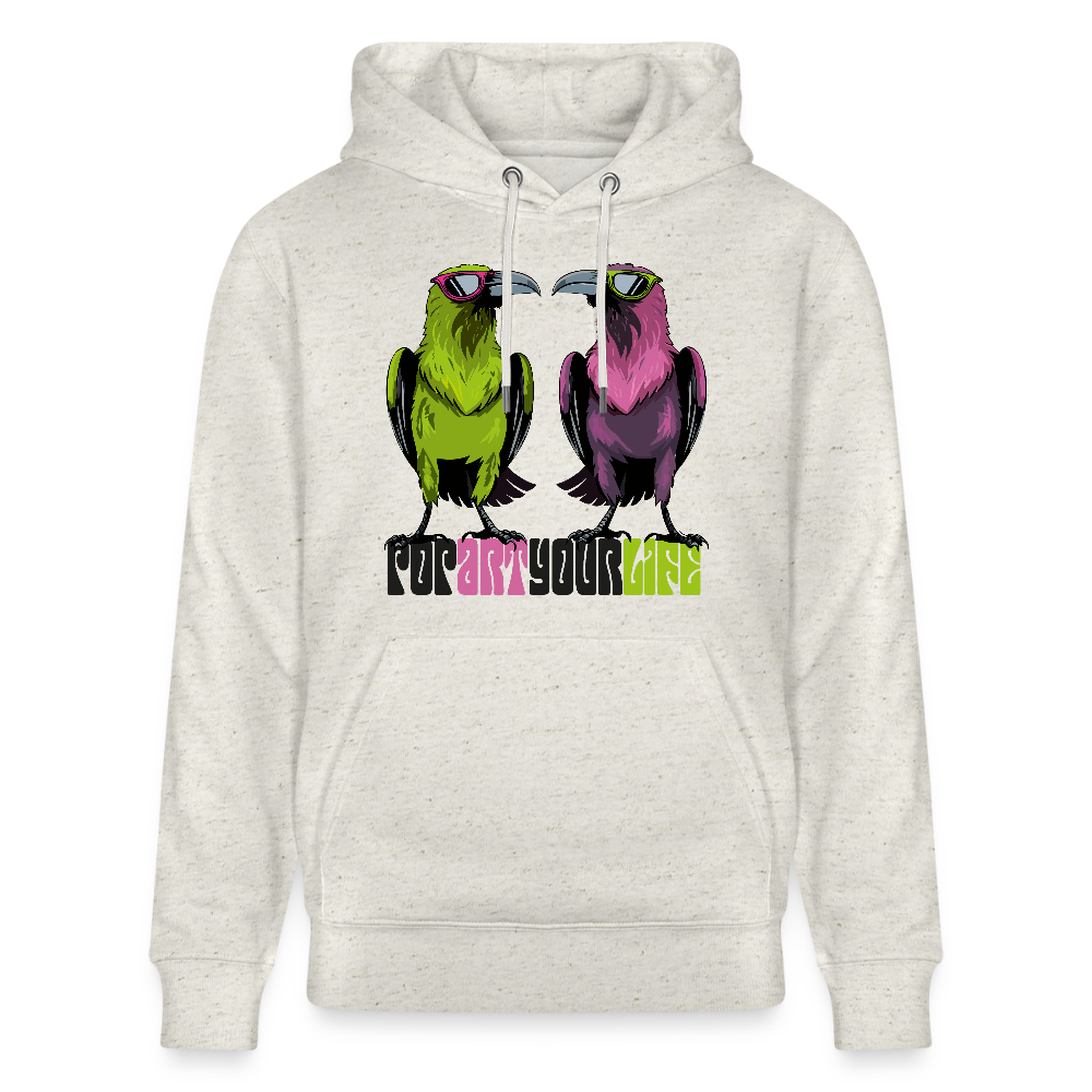 Unisex Hoodie mit POPART YOUR LIFE PRINT - Beige meliert