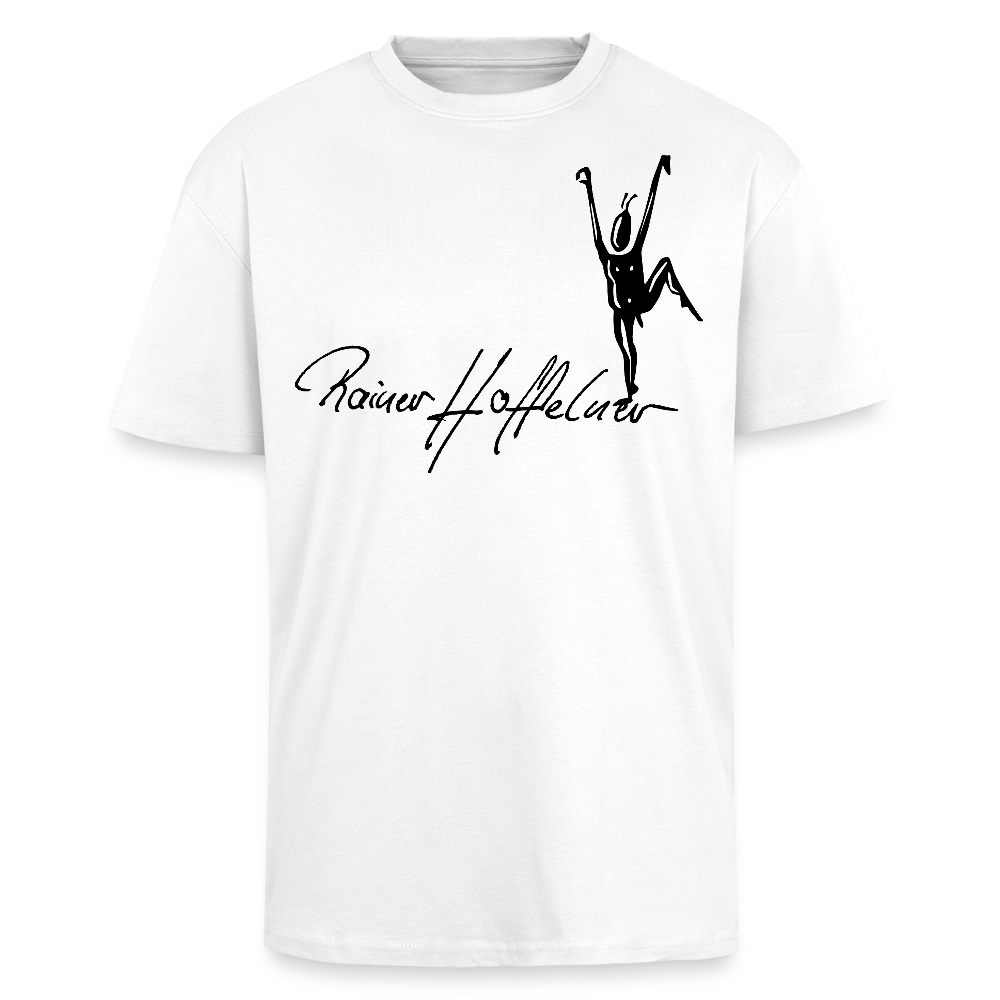 Heavy Oversize T-Shirt mit TUSCHEMÄNNCHEN PRINT - Weiß