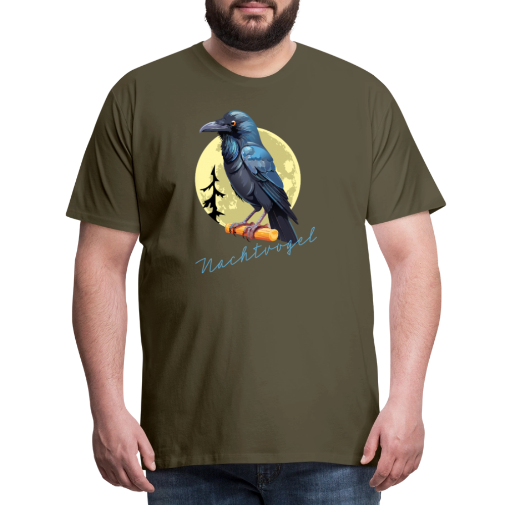 Männer Premium T-Shirt mit NACHTVOGEL PRINT - Khaki
