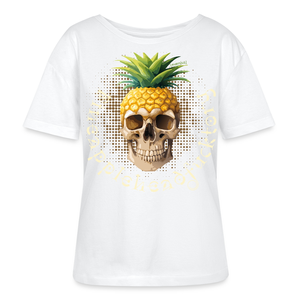 Frauen T-Shirt mit PINEAPPLE SKULL PRINT - Weiß