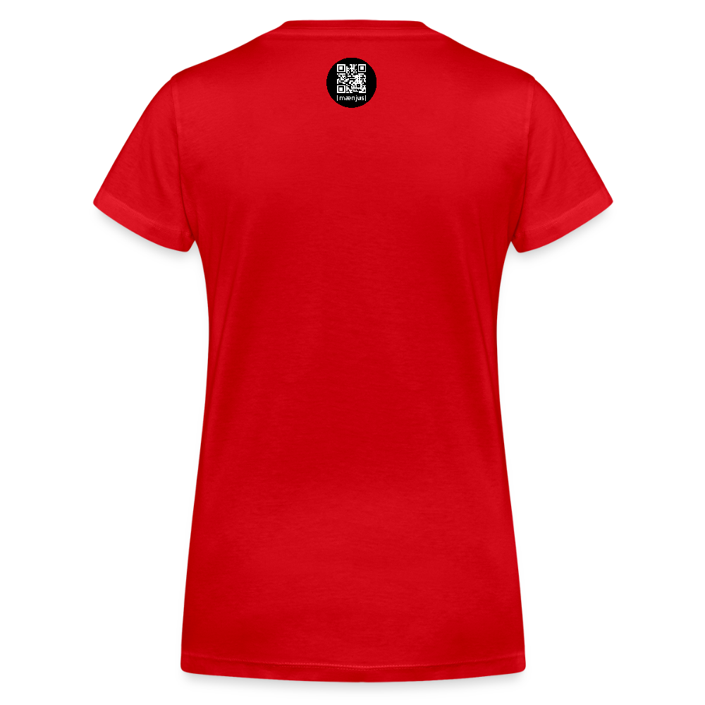 Frauen Bio-T-Shirt mit V-Ausschnitt mit FEUERHERZ LILA PRINT - Rot