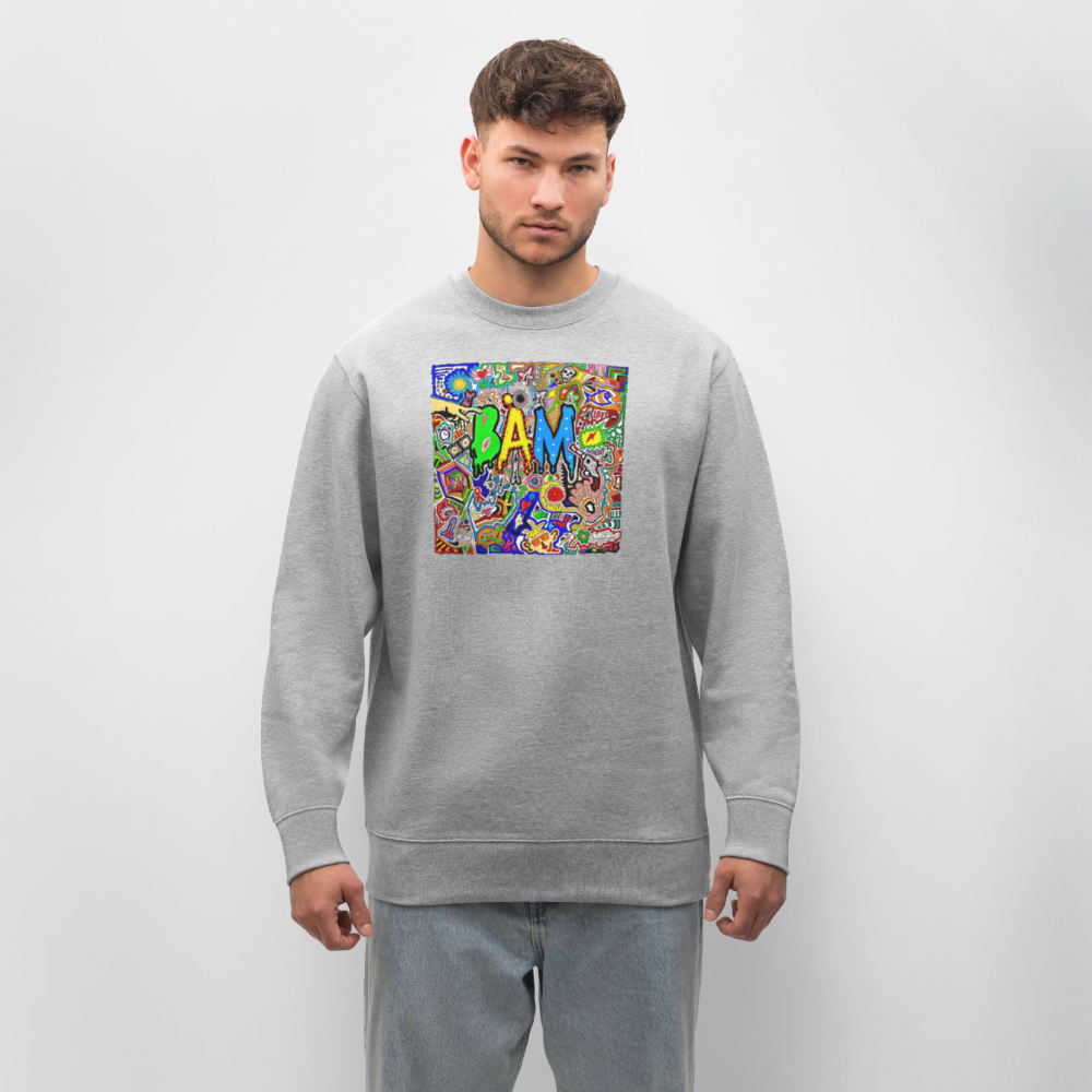 Unisex Bio-Sweatshirt mit BÄM PRINT - Grau meliert