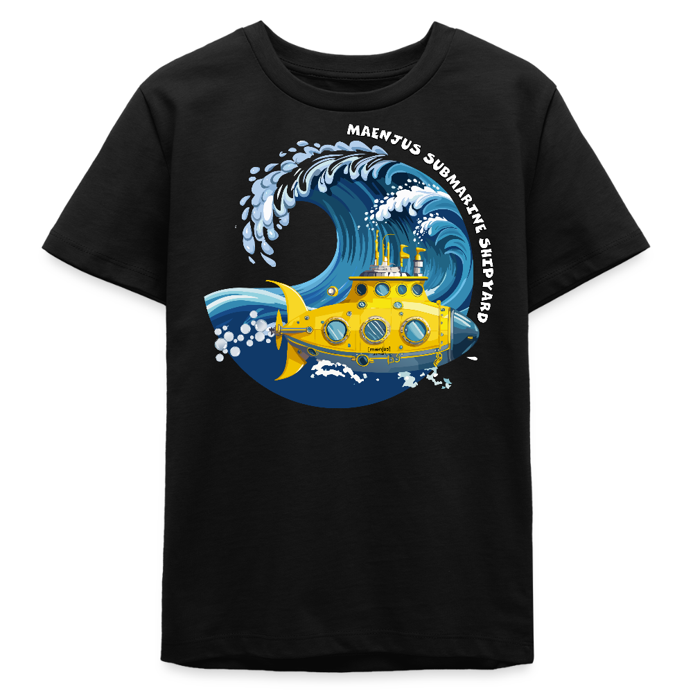 MNJS TEENS Bio T-Shirt mit SUBMARINE SHIPYARD PRINT - Schwarz