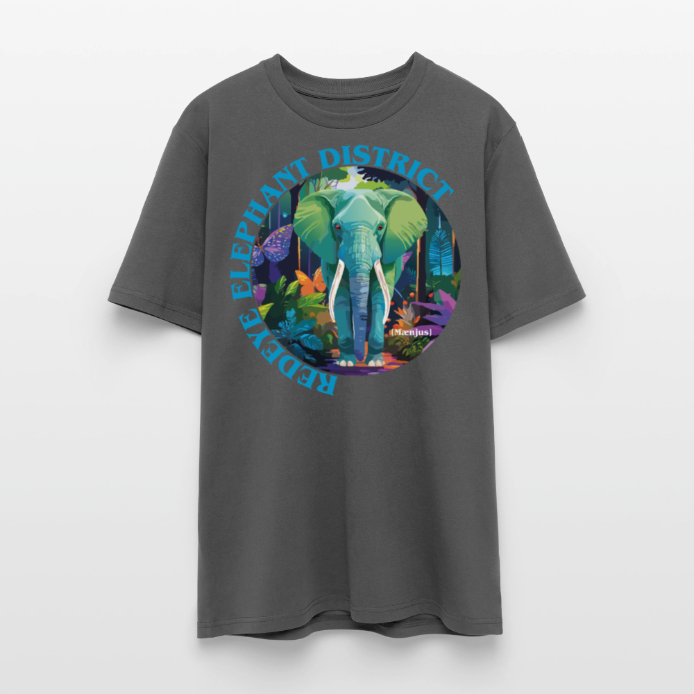 Unisex Bio-T-Shirt mit REDEYE ELEPHANT DISTRICT PRINT Vorderseite - Anthrazit