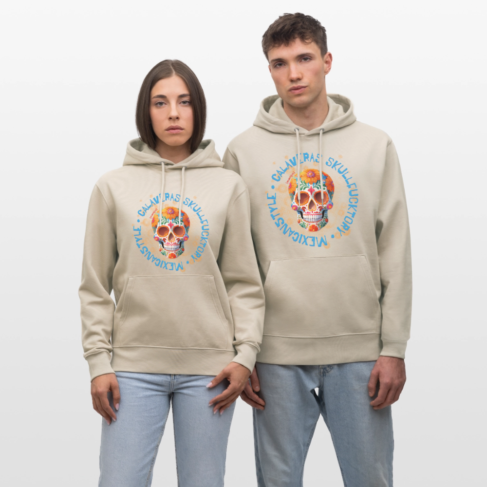 Unisex Hoodie mit CALAVERAS MEXICANSTYLE PRINT - Beige