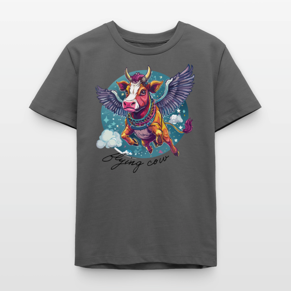MNJS TEENS Bio T-Shirt mit FLYING COW PRINT - Anthrazit