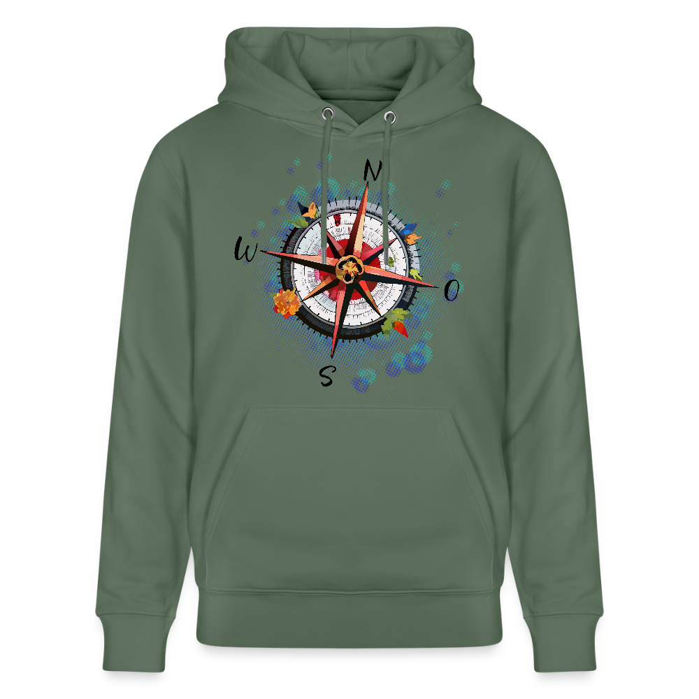 Unisex Hoodie mit WINDROSE PRINT - Tanngrün