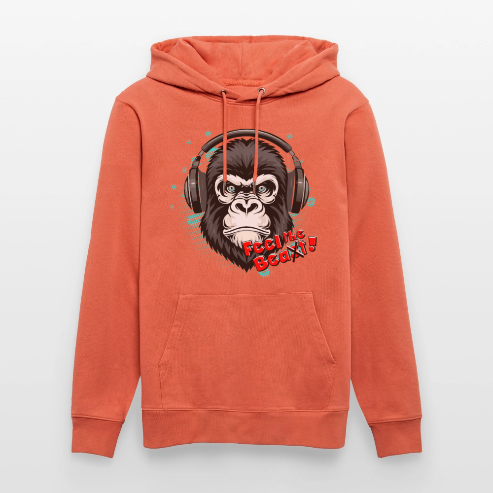 Unisex Hoodie mit FEEL THE BEA(S)T PRINT - Hellrot