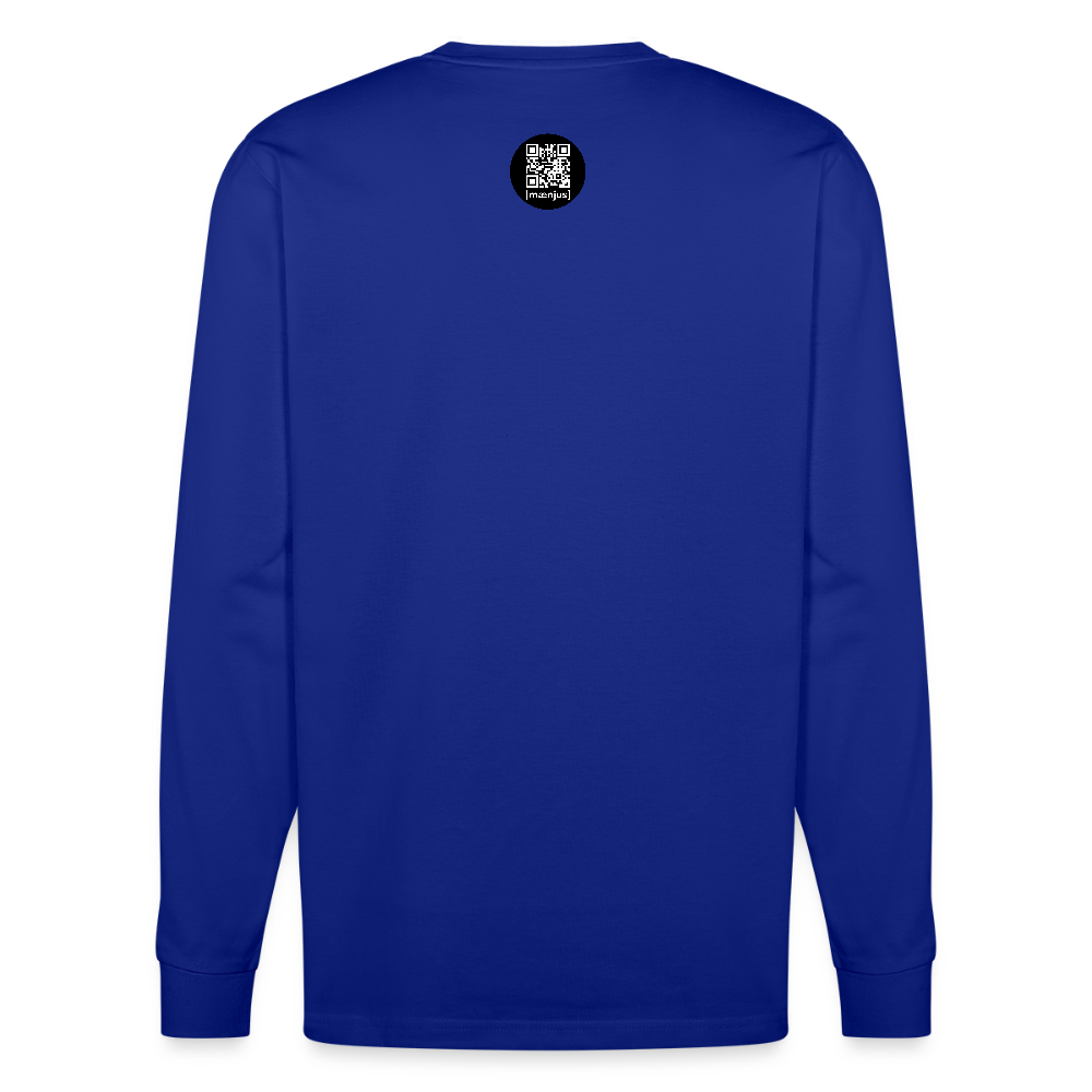 Unisex Bio-Langarmshirt mit FEUERHERZ LILA PRINT - Königsblau