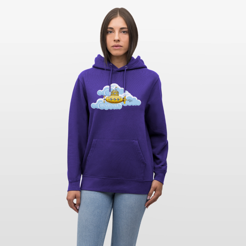 Unisex Bio-Hoodie mit SKYDIVER PRINT - Purple Love