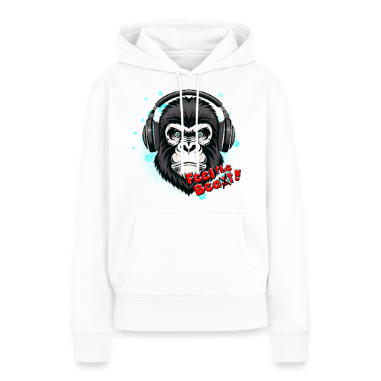 Frauen Premium Hoodie mit FEEL THE BEA(S)T PRINT - Weiß