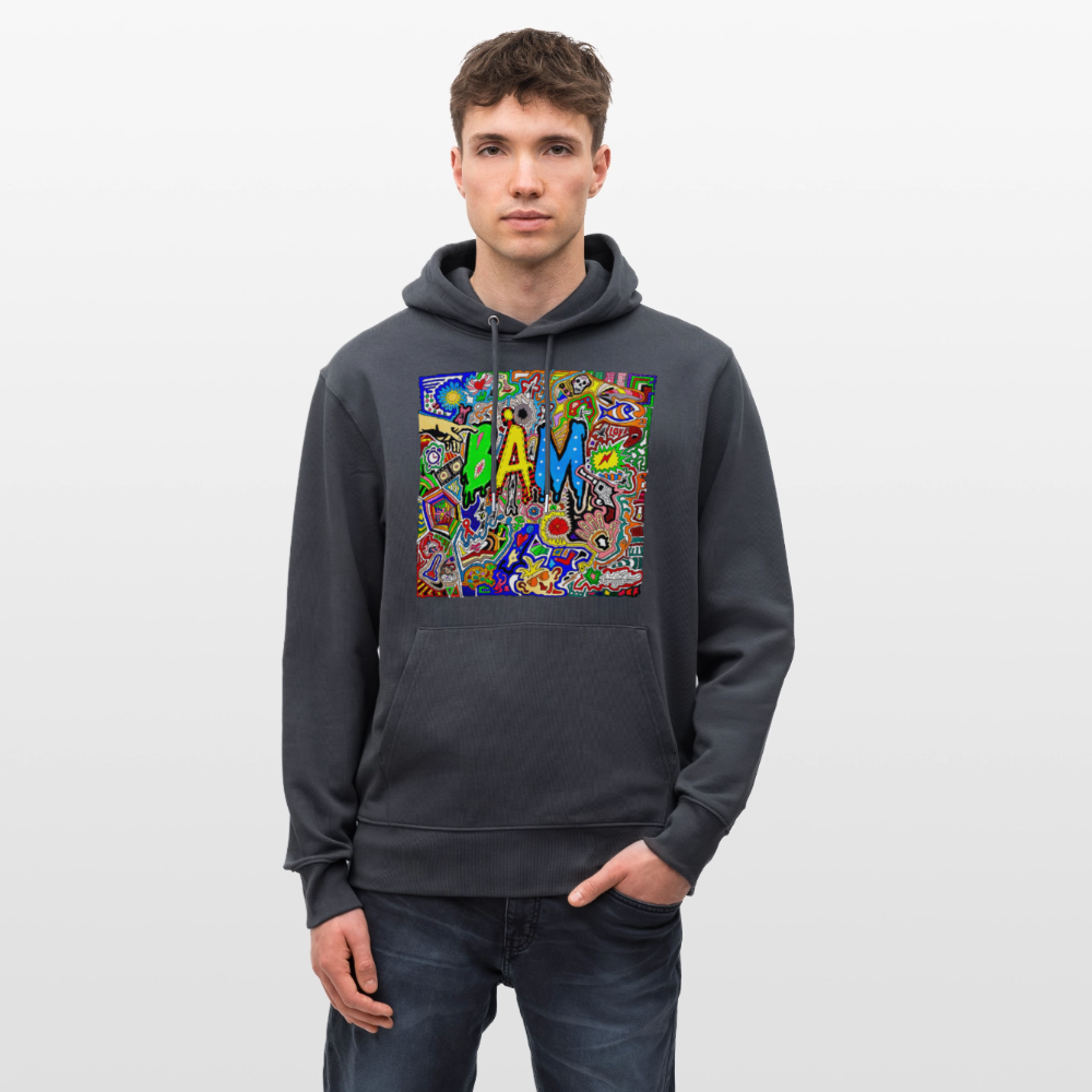 Unisex Bio-Hoodie mit BÄM PRINT - Indigoblau