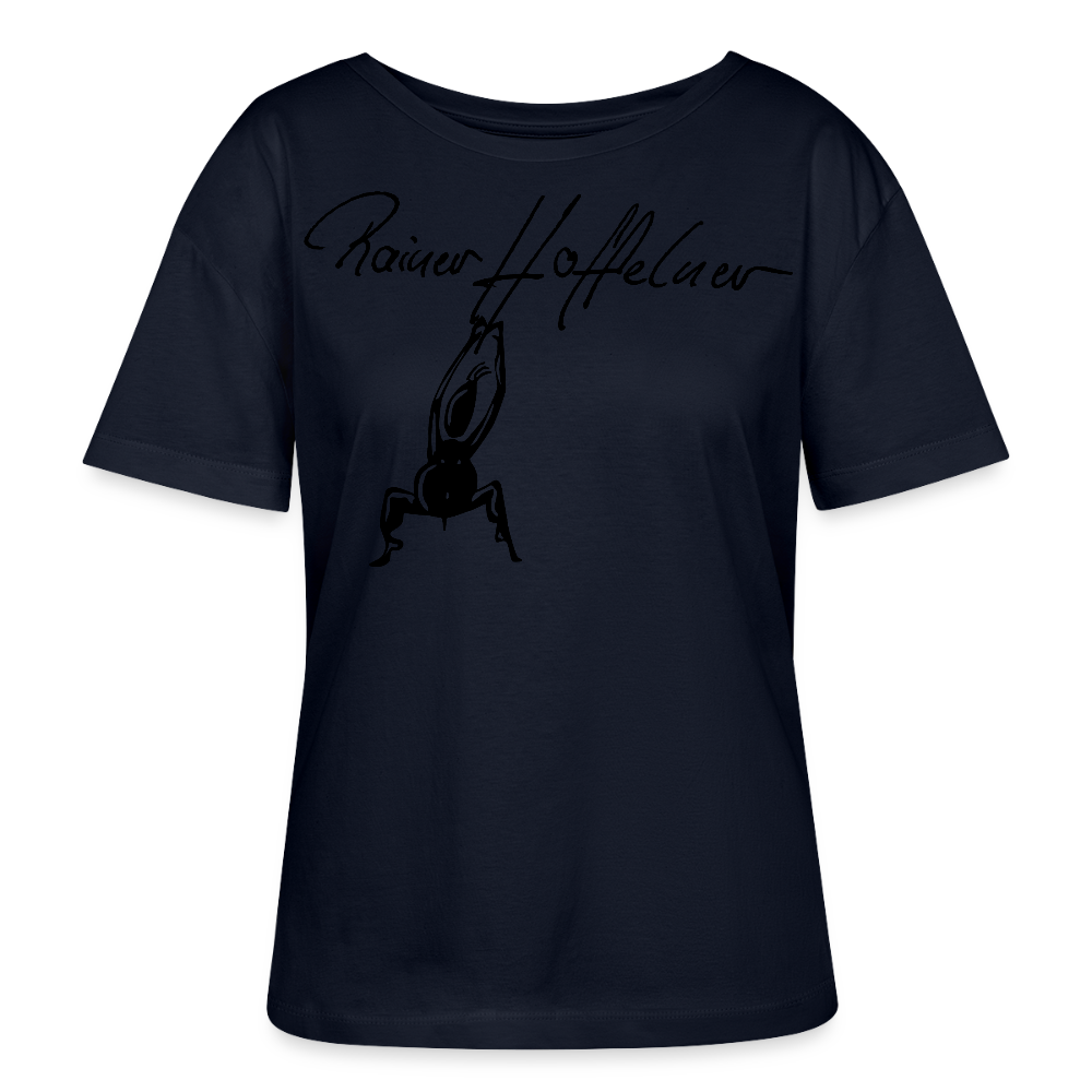 Frauen T-Shirt mit TUSCHEMÄNNCHEN PRINT - Navy