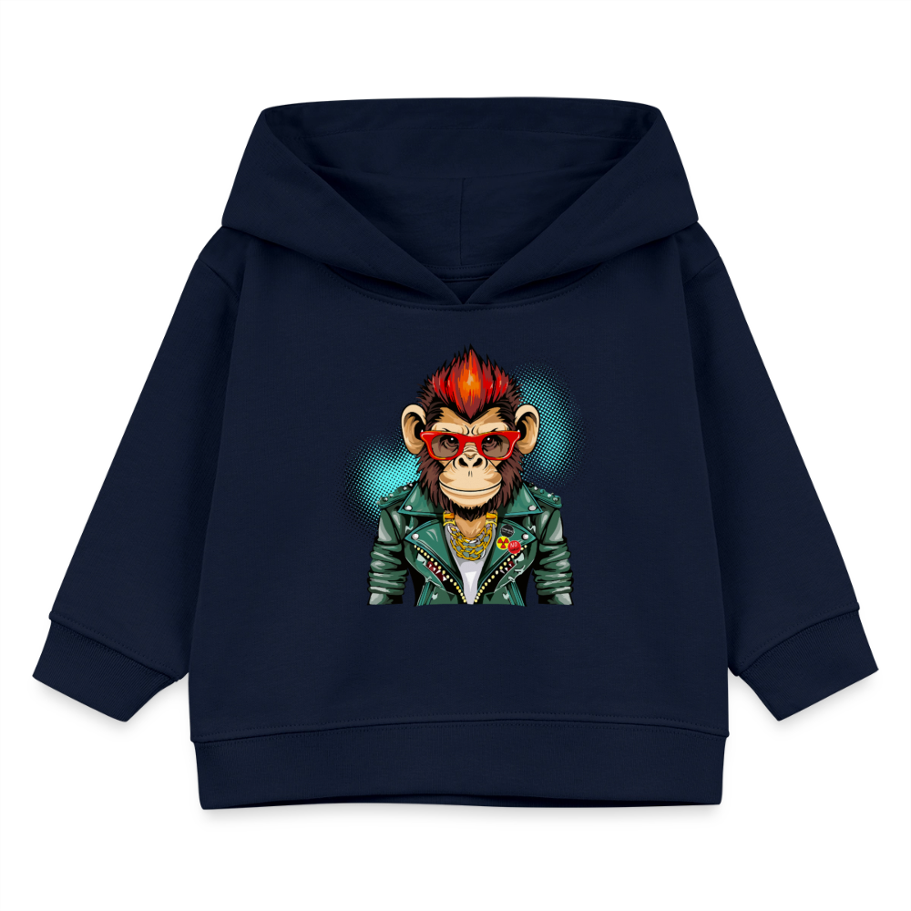 MNJS KIDS Bio Hoodie mit MONKEY PRINT - Navy