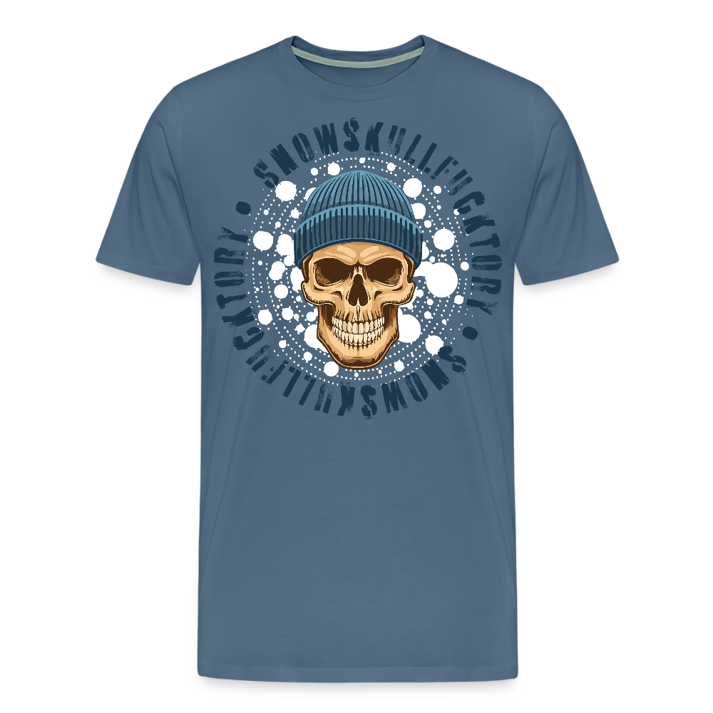 Männer Premium T-Shirt mit SNOWSKULL PRINT - Blaugrau