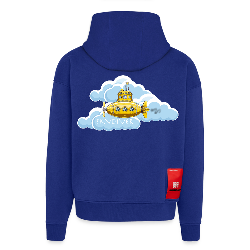 Heavyweight Oversized Organic Hoodie mit SKYDIVER PRINT - Iconic Blue