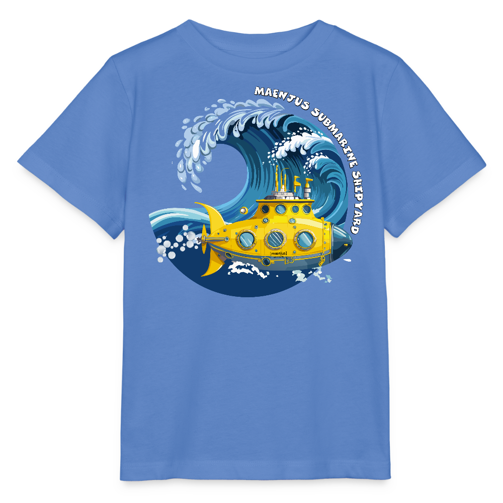 MNJS KIDS Bio T-Shirt mit SUBMARINE SHIPYARD PRINT - Blau