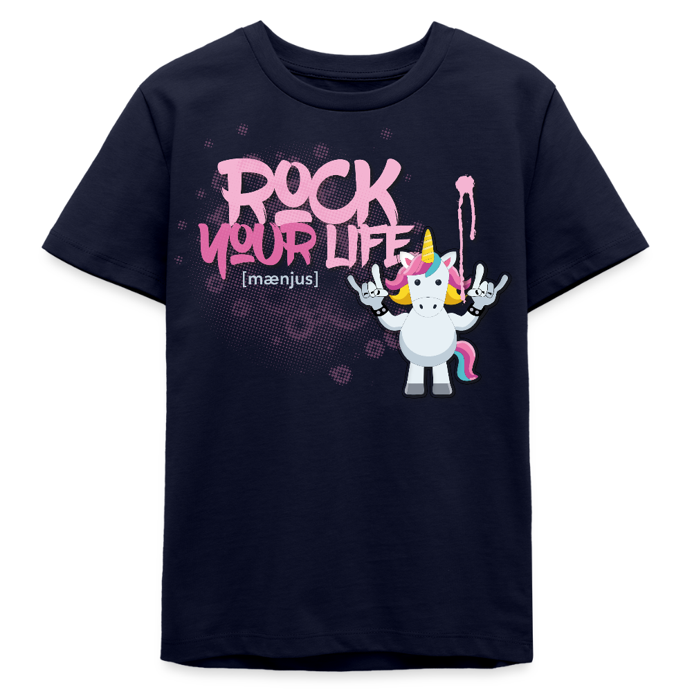 MNJS TEENS Bio T-Shirt mit ROCK YOUR LIFE PRINT - Navy