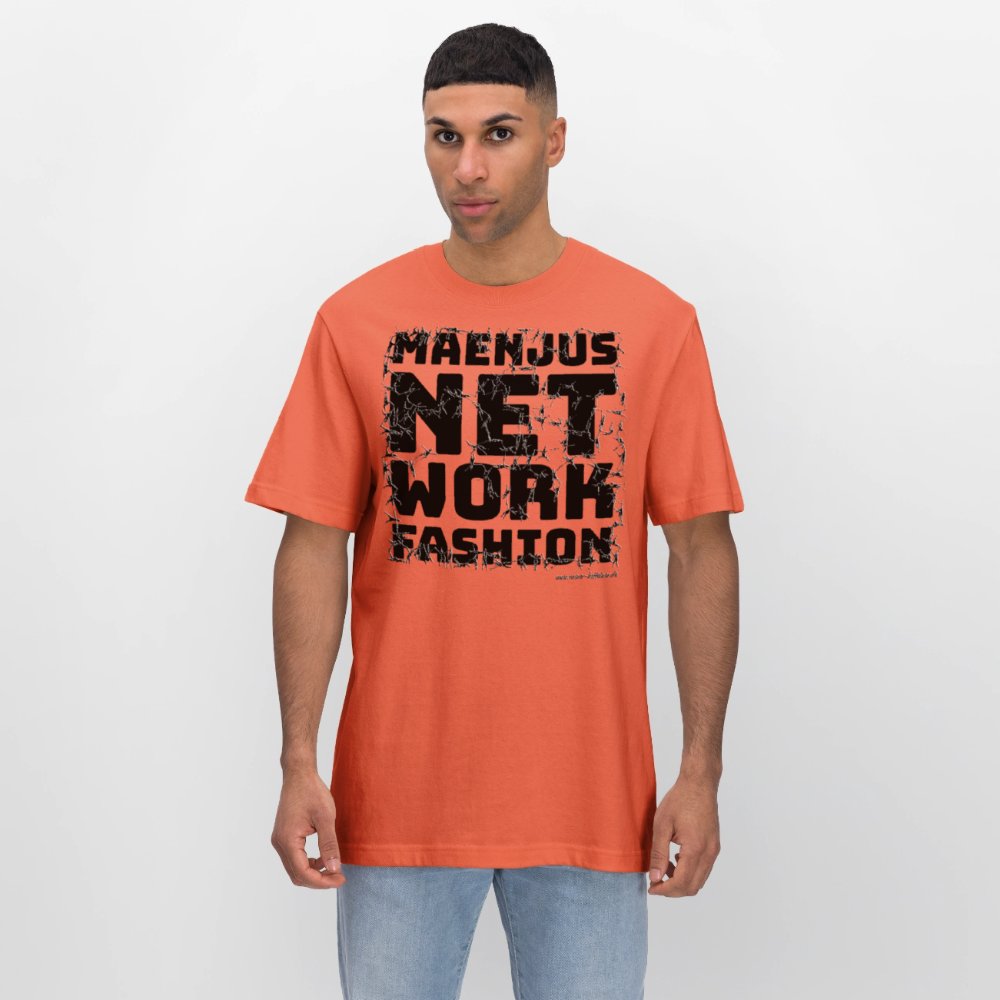 Unisex Bio-T-Shirt mit MAENJUS NETWORK FASHION PRINT - Hellrot