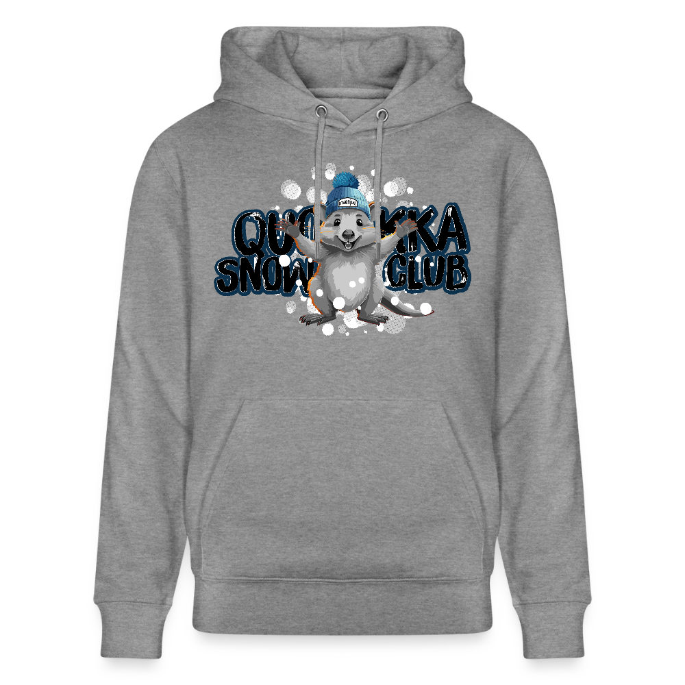 Unisex Bio-Hoodie mit QUOKKA SNOWCLUB PRINT - Hellgrau marmoriert