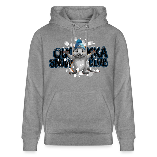 Unisex Bio-Hoodie mit QUOKKA SNOWCLUB PRINT - Hellgrau marmoriert