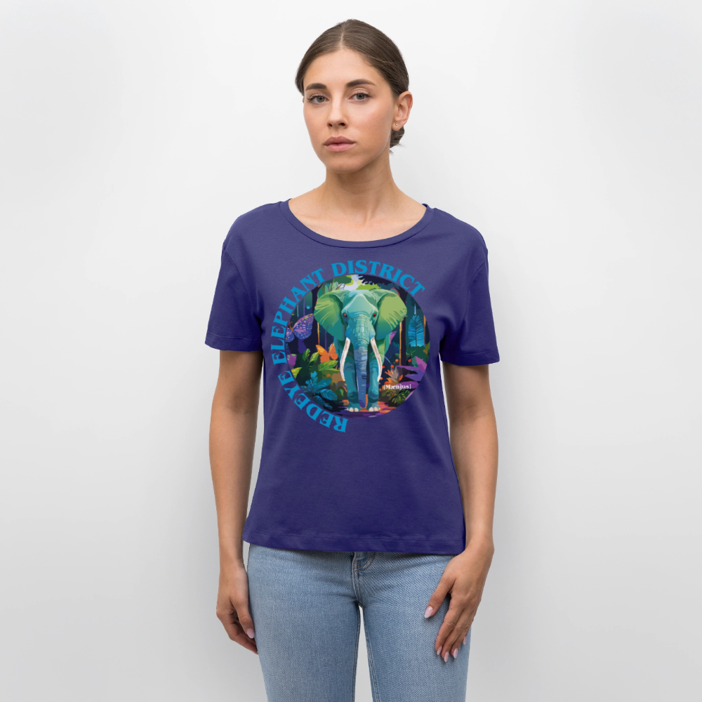 Frauen T-Shirt mit REDEYE ELEPHANT DISTRICT PRINT Vorderseite - Dämmerung