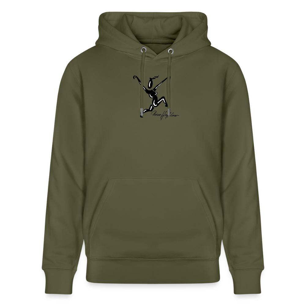 Unisex Bio-Hoodie mit TUSCHEWEIBCHEN PRINT - Khaki Grün
