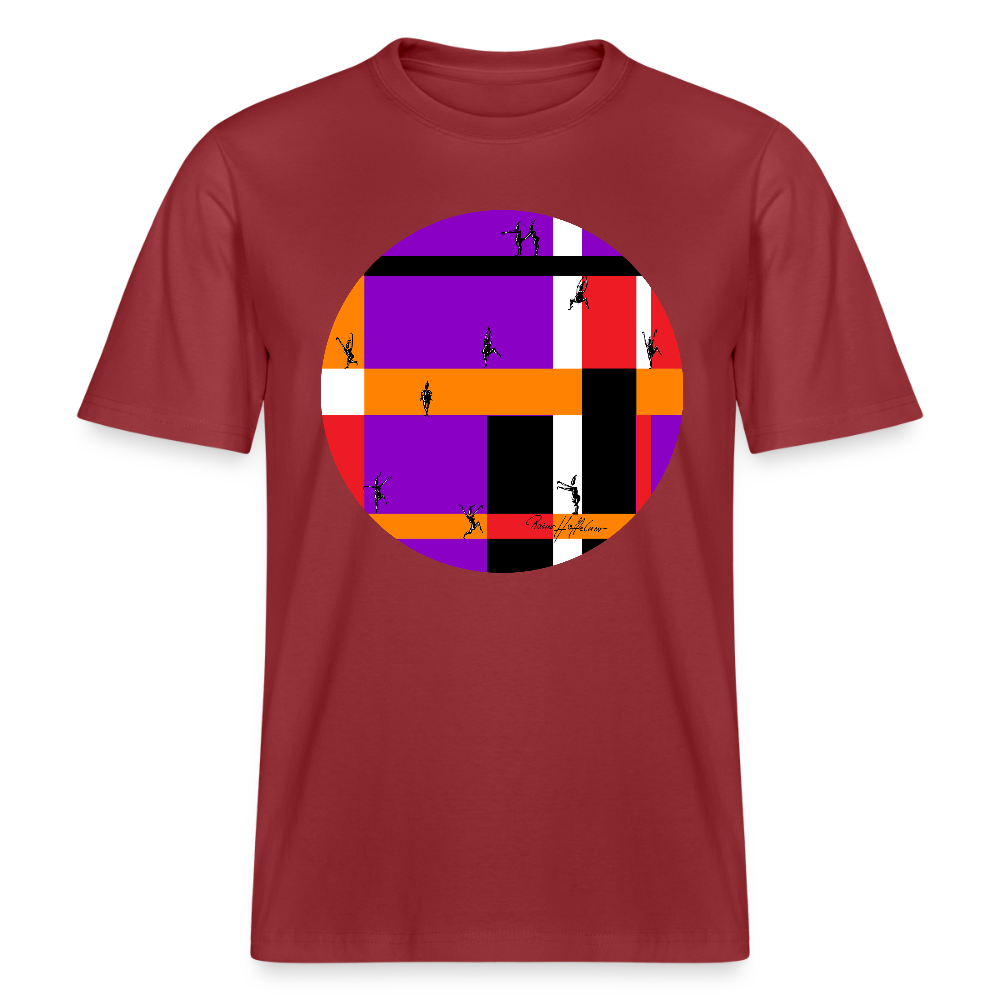 Relaxed Fit Unisex Bio-T-Shirt mit DYNAMIC FIELDS PRINT - Erdrot
